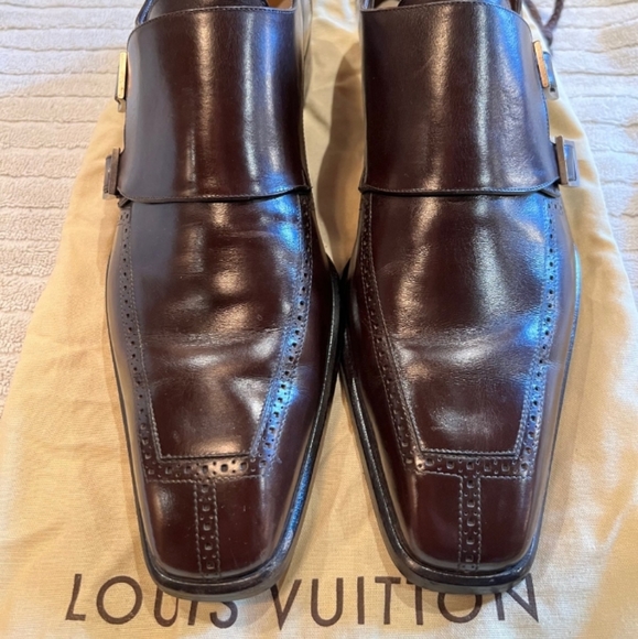 Louis Vuitton-Genuine Mens Dress Shoes-Size 9 (US)-Chocolate Brown - Picture 4 of 12